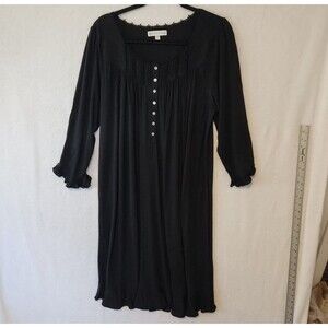 Eileen West Women's L Iconic Black Long Sleeve Tencel Modal Ballet Nightgown